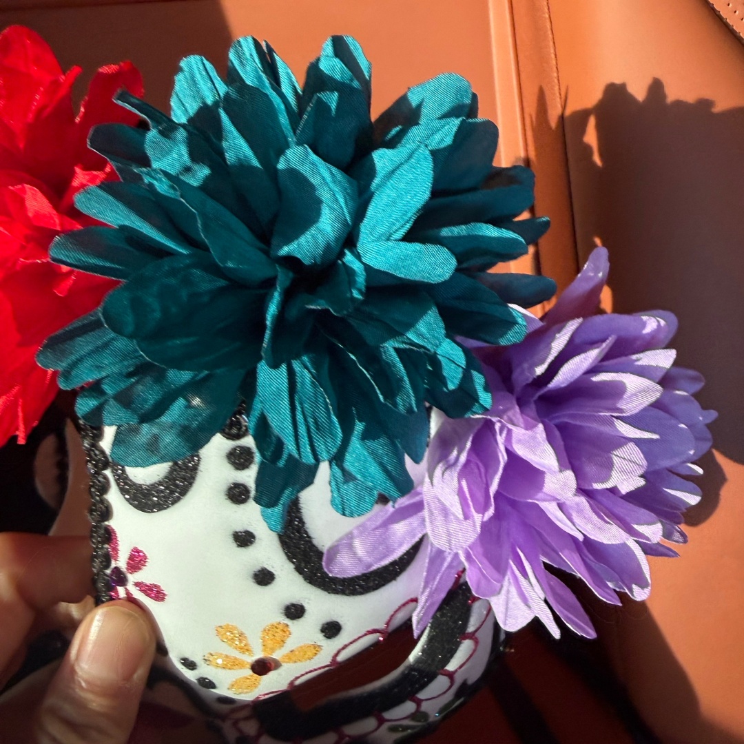 Cosplay Prop Painting - Donker geschilderd bloemen Halloween masker Mexicaans