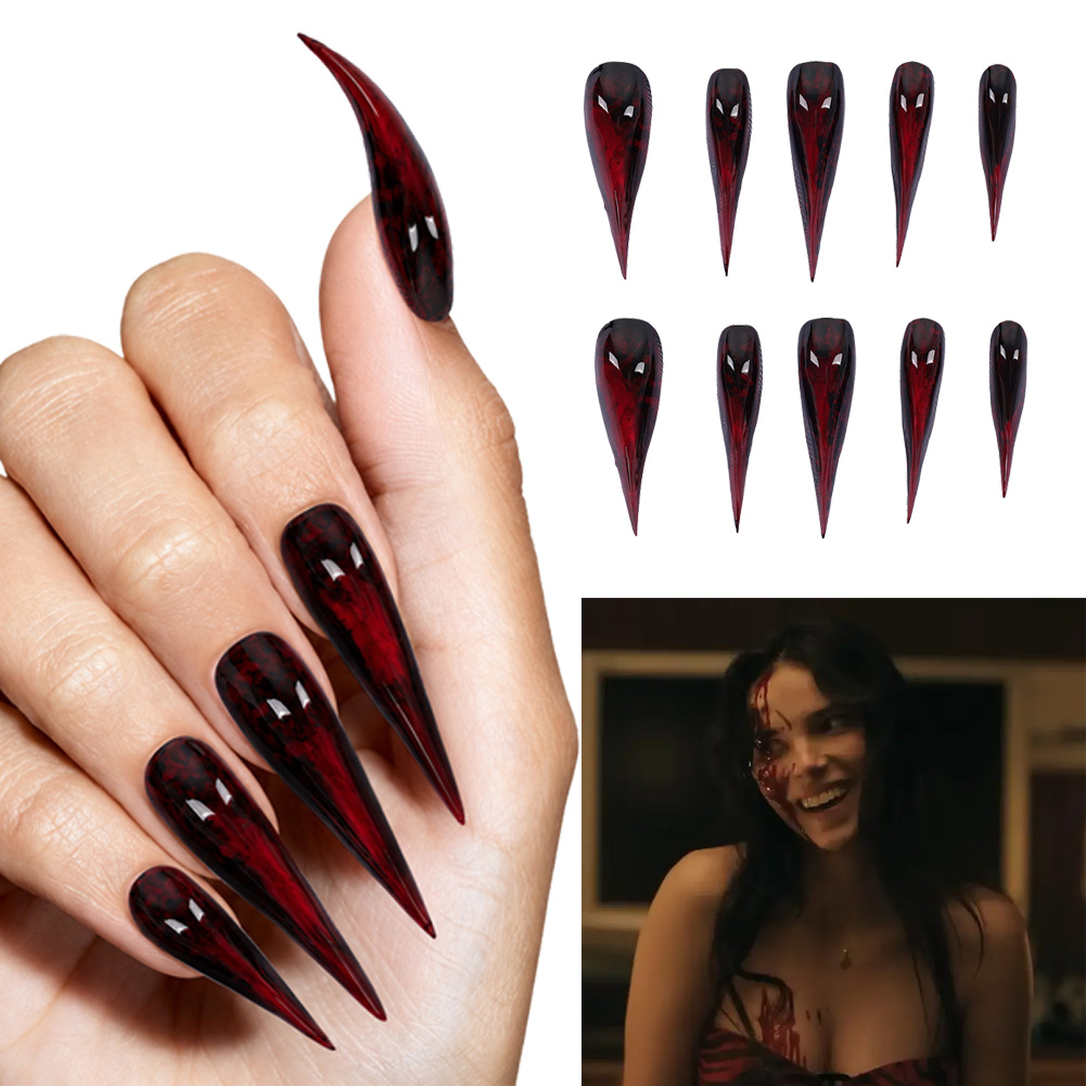 Cosplay Prop Painting - Nikki Cosplay Rode Kunstnagels Tips Film-obsessie
